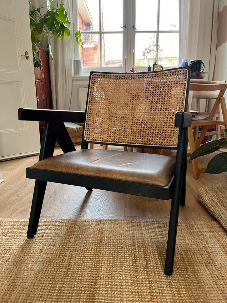 Webbing Fauteuil, Huis en Inrichting, Fauteuils, Zo goed als nieuw, Hout, Riet of Rotan, 50 tot 75 cm, Minder dan 75 cm, Ophalen