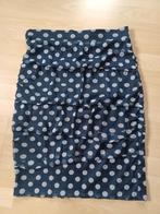 Stippenrok met stroken mt L ( M), Kleding | Dames, Rokken, Blauw, Maat 42/44 (L), Ophalen of Verzenden, Zo goed als nieuw
