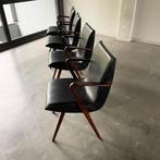 Vintage jaren 50 a a patijn zwart leder nieuwe bekleding, Ophalen, ., Zwart, Vintage