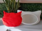 Whiskas kattenmand wit met rood kattenkop kussen, Dieren en Toebehoren, Ophalen, Gebruikt