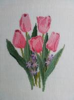 Borduurwerk Bloemen, Ophalen of Verzenden, Gebruikt, Handborduren, Overige typen