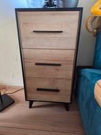 Ladekastje, eiken met zwart, Huis en Inrichting, Kasten | Ladekasten, Ophalen, Minder dan 50 cm, Glas, Zo goed als nieuw