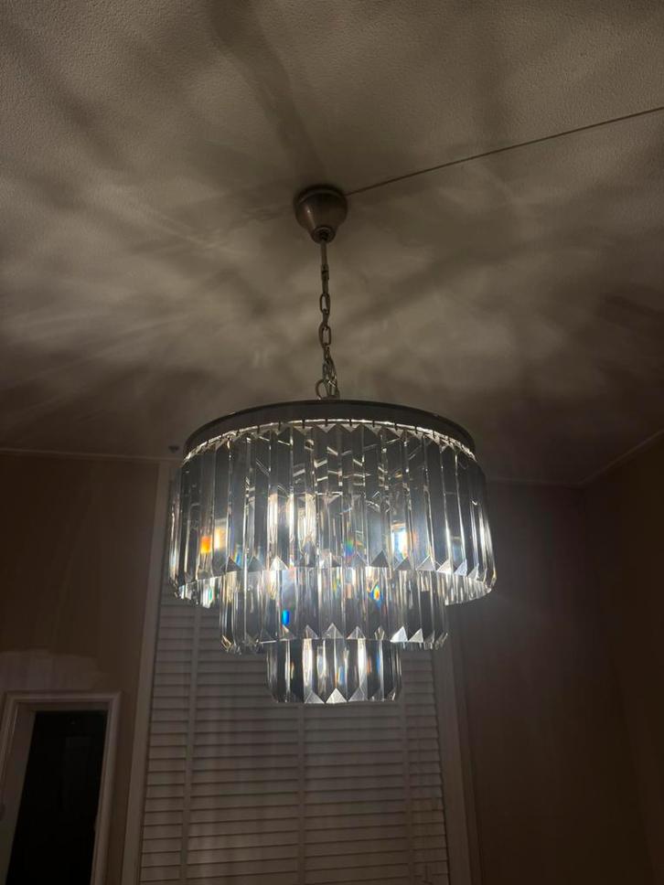 Le Chique Interior hanglamp + spiegels + waxinelichten, Huis en Inrichting, Lampen | Kroonluchters, Gebruikt, Glas, Ophalen