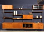 Poul Cadovius by Royal System vintage modulair wandsysteem, Gebruikt, Glas, 200 cm of meer, Met deur(en)