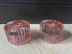 Roze Glazen Kandelaar - Sissy Boy Stijl, Huis en Inrichting, Overige materialen, Ophalen of Verzenden, Zo goed als nieuw, Rood