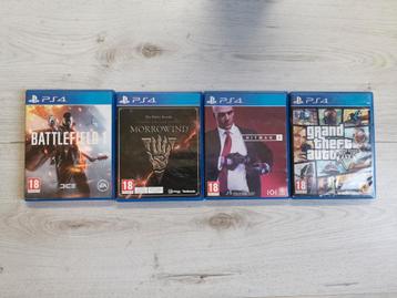 Playstation 4 spellen, GTA 5, hitman 2, morrowind, battlefie beschikbaar voor biedingen