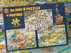 jan van haasteren 3x1000, Ophalen of Verzenden, 500 t/m 1500 stukjes, Zo goed als nieuw, Legpuzzel