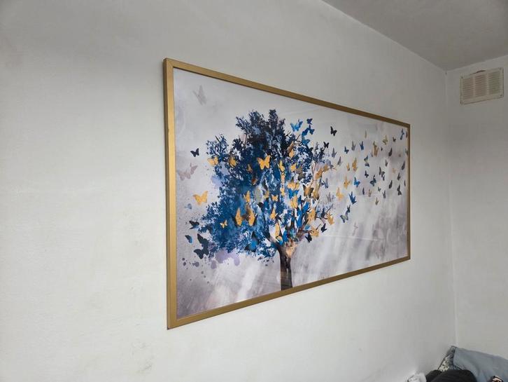 Ingelijst Poster - Boom met Vlinders, Huis en Inrichting, Woonaccessoires | Schilderijen, Tekeningen en Foto's, Zo goed als nieuw