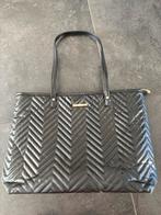 Zwarte Handtas met Chevron Patroon, Ophalen of Verzenden, Gebruikt, Zwart, Handtas