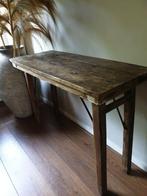 Oude Indiase markt tafel - bureau - sidetable - inklapbaar, Ophalen, Gebruikt, 100 tot 150 cm, 25 tot 50 cm