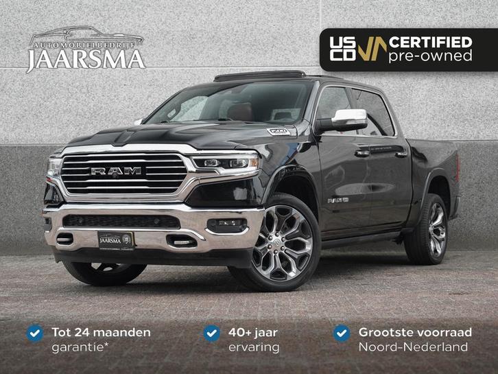 Dodge Ram 1500 5.7 V8 4x4 Crew Cab Longhorn Leder |Adaptive, Auto's, Dodge, Bedrijf, Te koop, RAM 1500, 4x4, ABS, Achteruitrijcamera