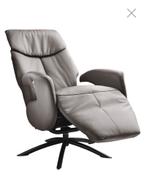 Relaxfauteuil grijs antraciet relaxstoel zgan, Huis en Inrichting, Ophalen, Minder dan 75 cm, Leer, Zo goed als nieuw