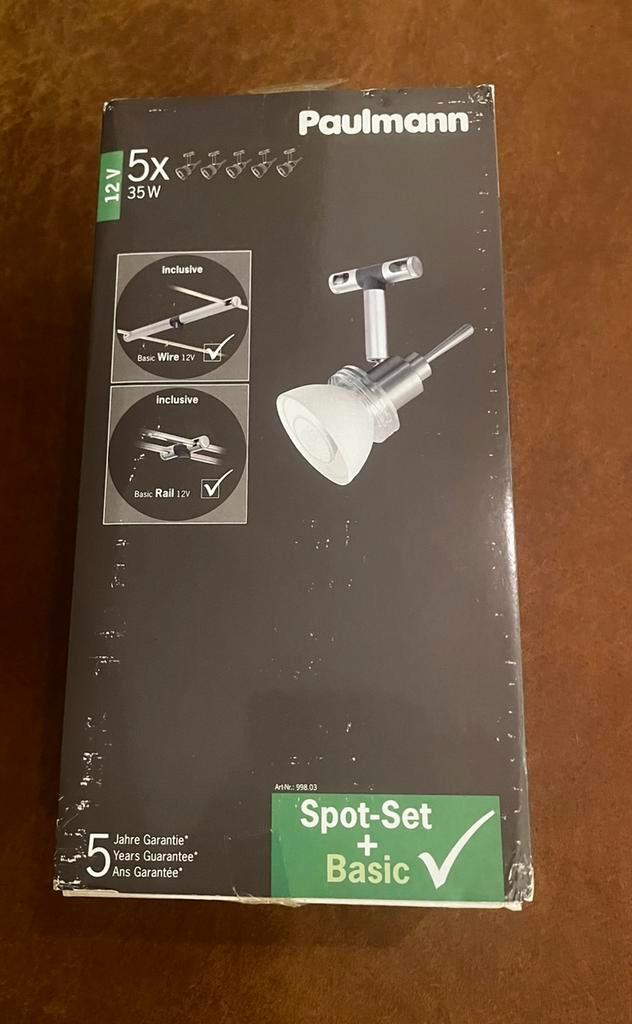 Paulmann kabelsysteem railsysteem Spot Verbier 5x35W 12V, Huis en Inrichting, Lampen | Spots, Nieuw, Plafondspot of Wandspot, Metaal of Aluminium