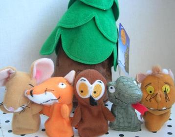 Vingerpopjes van De Gruffalo in pluche boom Julia Donaldson