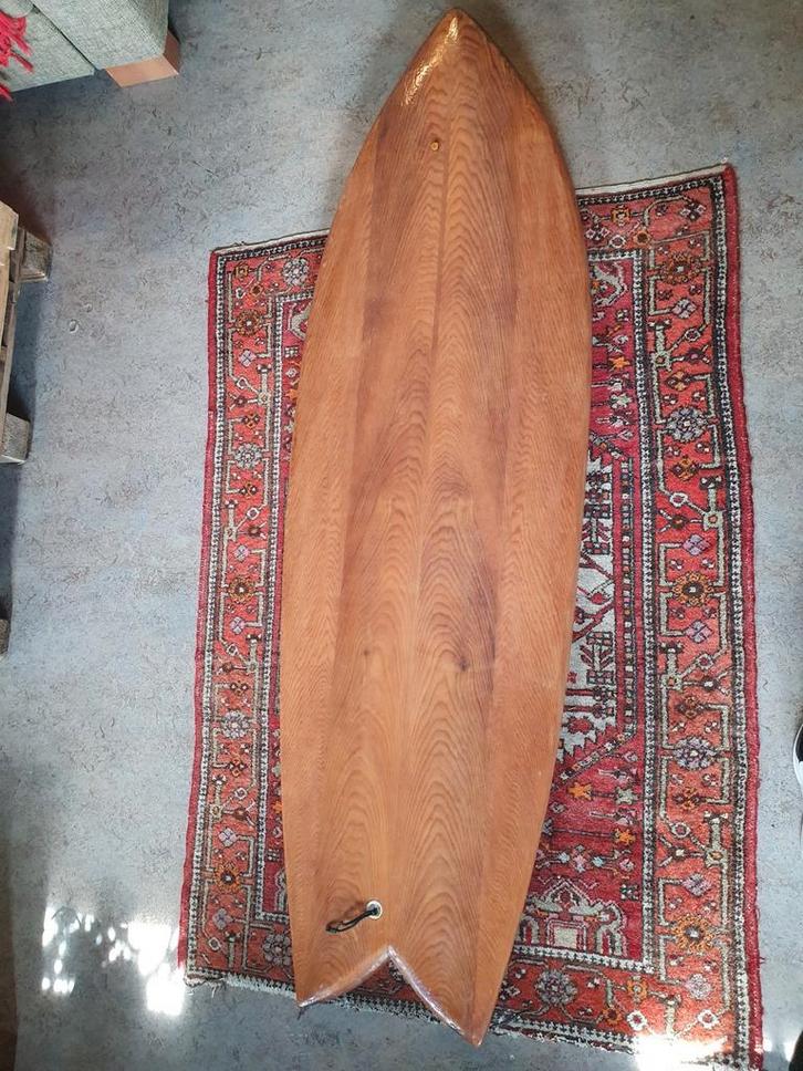 Houten handgemaakte retro fish surfboard, Watersport en Boten, Golfsurfen, Fish, Ophalen
