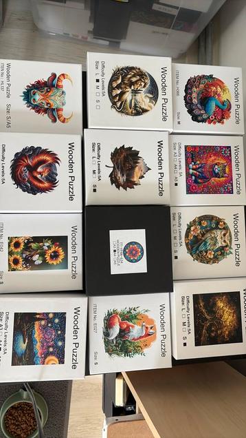 12x Houten puzzels voor volwassenen beschikbaar voor biedingen