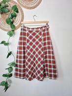 Vintage 70s ruitjes midirok M, Kleding | Dames, Rokken, Maat 38/40 (M), Ophalen of Verzenden, Zo goed als nieuw, Vintage