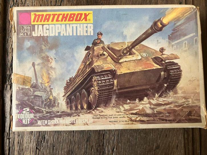 Jagdpanther, modelbouwdoos, Matchbox, 1:76, 1983, Antiek en Kunst, Curiosa en Brocante, Ophalen of Verzenden