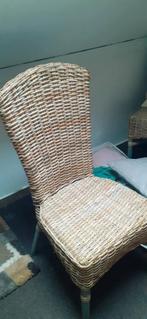 4 rieten stoelen, Huis en Inrichting, Stoelen, Ophalen, Gebruikt, Bruin, Riet of Rotan