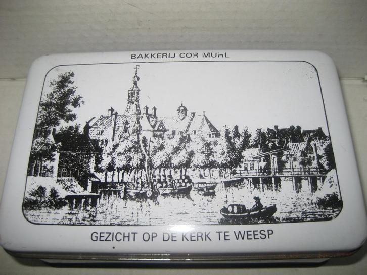 Weesp foto trommel Bakkerij Cor Mühl, Verzamelen, Blikken, Gebruikt, Koek(jes), Overige merken, Ophalen of Verzenden