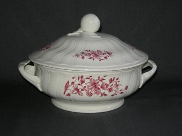 Villeroy & Boch Diamant, roomwit met rose bloem, losse delen beschikbaar voor biedingen