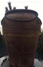 Oude Toscaanse Italiaanse terracotta vaas bloempot handwerk, Gebruikt, 40 cm of meer, Rond, Terracotta