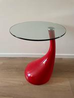 Design bijzettafel glas rood, Minder dan 55 cm, Gebruikt, Rond, Glas