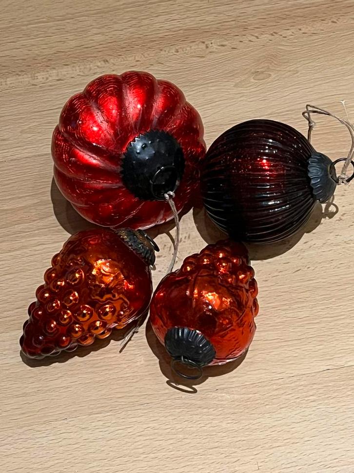 Zware glazen kerstballen (heksenballen), Diversen, Kerst, Gebruikt, Ophalen of Verzenden