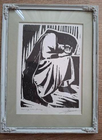 Linoleumsnede Met titel. J. Bonaert  ? 18 x 24 cm beschikbaar voor biedingen