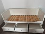 Witte Bedbank met Opberglades, 90 cm, Eenpersoons, Wit, Ophalen of Verzenden