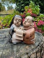 Houten heiligenbeeldje ❤️ zingende non en pater, Ophalen of Verzenden, Gebruikt, Mens