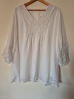 Witte top met kant en voering, maat 52, Ophalen of Verzenden, Nieuw, Wit, Shirt of Top