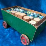 Antieke houten trekwagen van ADO oude knikkers en blokken, Antiek en Kunst, Ophalen of Verzenden