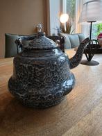 Grijs gewolkte emaille keteltje., Ophalen