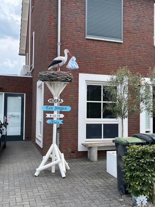 Ooievaar ooievaarsnest ooievaarspaal huren baby geboren?, Kinderen en Baby's, Kraamcadeaus en Geboorteborden, Zo goed als nieuw
