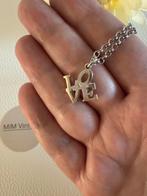 Q259/Zilveren degelijke LOVE jasseron ketting, Sieraden, Tassen en Uiterlijk, Kettingen, Gebruikt, Verzenden, X, Zilver