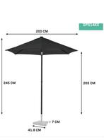 Balkonparasol, Tafelparasol zwart Vonroc, Tuin en Terras, Parasols, Ophalen, Zo goed als nieuw, Kantelbaar