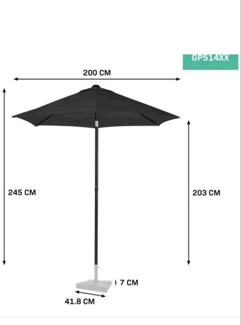 Balkonparasol, Tafelparasol zwart Vonroc, Tuin en Terras, Parasols, Zo goed als nieuw, Kantelbaar, Verstelbaar, Ophalen
