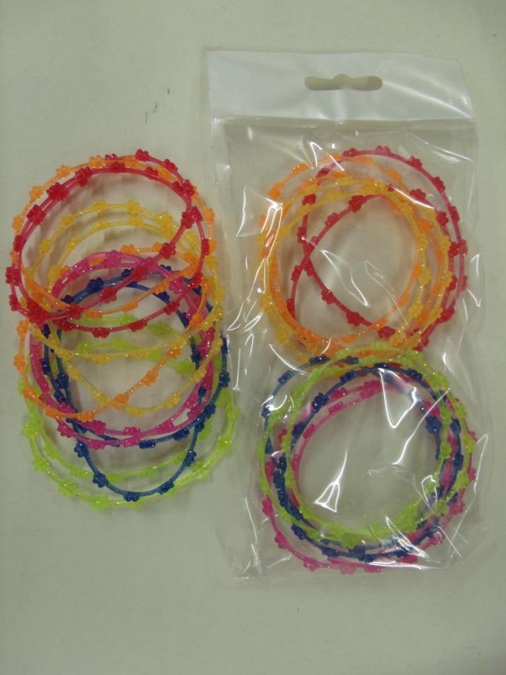 750 kinderarmbandjes in diverse kleuren met GLITTER, Diversen, Rommelmarktspullen, Nieuw, Ophalen of Verzenden