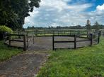 Partij zware houten palen en planken, teer paarden omheining, Tuin en Terras, Palen, Balken en Planken, Ophalen, Gebruikt, 250 cm of meer