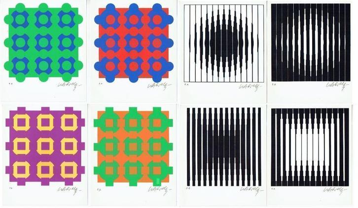 Vasarely Portfolio of (OP) ART Galery 8 Zeefdrukken, Antiek en Kunst, Kunst | Litho's en Zeefdrukken, Ophalen of Verzenden