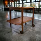 Vintage houten bar cart / roltafeltje / barmeubel, Antiek en Kunst, Ophalen