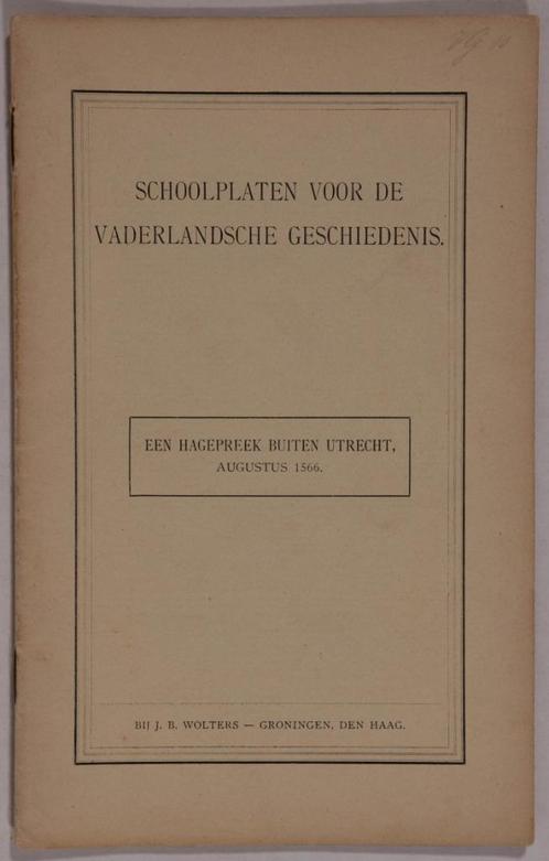 Schoolplaat boekje  Een Hagepreek buiten Utrecht., Antiek en Kunst, Antiek | Schoolplaten, Geschiedenis, Verzenden