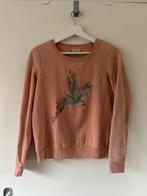 Roze fleece trui met vogel borduurwerk, Ophalen of Verzenden, Zo goed als nieuw, Roze, Maat 36 (S)