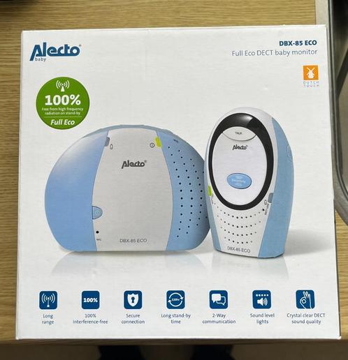 BABYFOON ALECTO DBX 85 ECO FULL ECO DECT 300 mtr bereik, Kinderen en Baby's, Babyfoons, Zo goed als nieuw, 250 meter of meer, Terugspreekfunctie