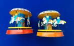 2 x blik caroussel mechanisch kermis vintage, Ophalen of Verzenden