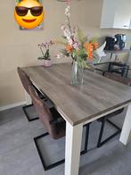 Rechthoekige Eetkamer tafel en stoelen, Huis en Inrichting, Complete eetkamers, Ophalen, Gebruikt, 4 tot 6 stoelen