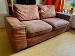 GRATIS Kwalitatief lederen bank, Huis en Inrichting, Banken | Bankstellen, Ophalen, Gebruikt, Tweepersoons, Rechte bank
