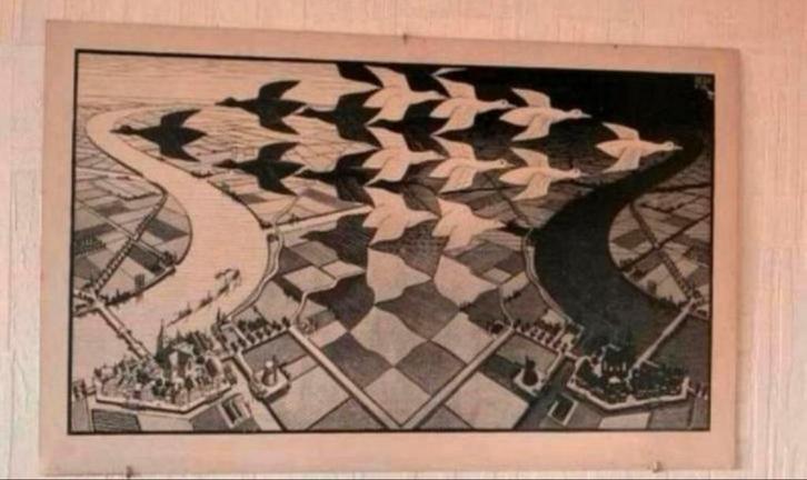 Ets drie gravures posters MCE Maurits Cornelis Escher., Antiek en Kunst, Kunst | Etsen en Gravures, Ophalen of Verzenden