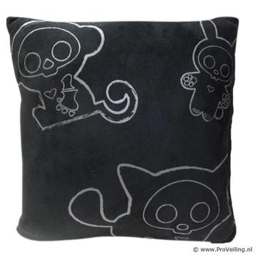 Online Veiling: 1x Kussen Skelanimals zwart 40 x 40 cm beschikbaar voor biedingen